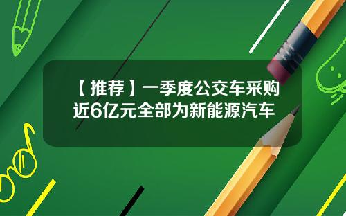 【推荐】一季度公交车采购近6亿元全部为新能源汽车