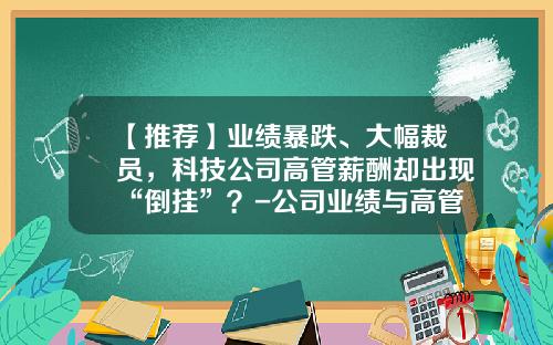 【推荐】业绩暴跌、大幅裁员，科技公司高管薪酬却出现“倒挂”？-公司业绩与高管薪酬