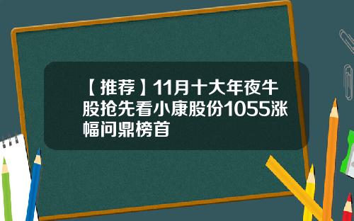 【推荐】11月十大年夜牛股抢先看小康股份1055涨幅问鼎榜首