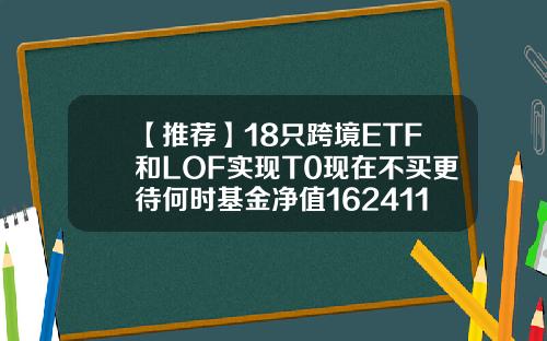 【推荐】18只跨境ETF和LOF实现T0现在不买更待何时基金净值162411