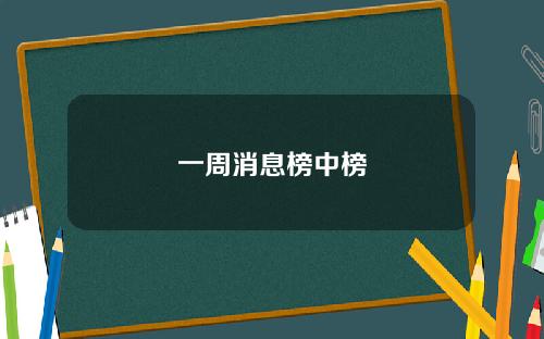 一周消息榜中榜