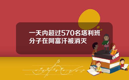 一天内超过570名塔利班分子在阿富汗被消灭