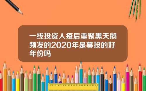 一线投资人疫后重聚黑天鹅频发的2020年是募投的好年份吗
