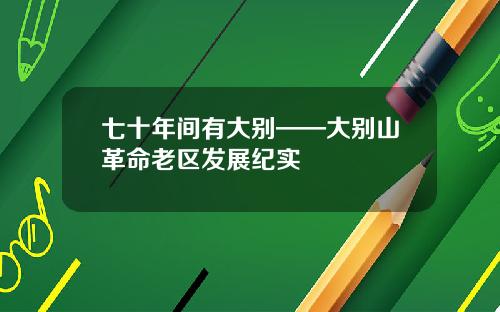 七十年间有大别——大别山革命老区发展纪实
