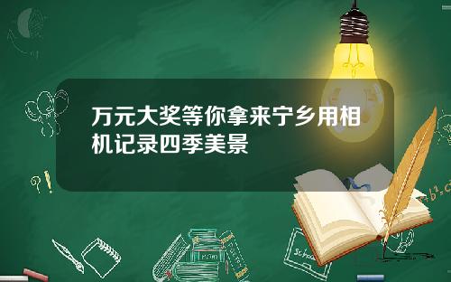 万元大奖等你拿来宁乡用相机记录四季美景