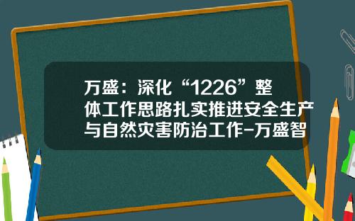 万盛：深化“1226”整体工作思路扎实推进安全生产与自然灾害防治工作-万盛智能股票最新资讯