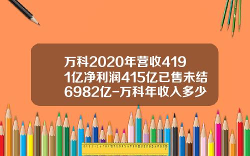 万科2020年营收4191亿净利润415亿已售未结6982亿-万科年收入多少