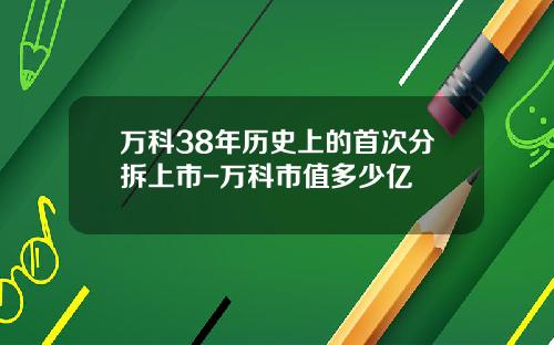 万科38年历史上的首次分拆上市-万科市值多少亿