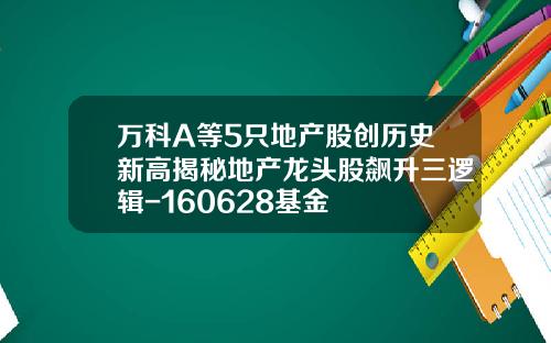 万科A等5只地产股创历史新高揭秘地产龙头股飙升三逻辑-160628基金