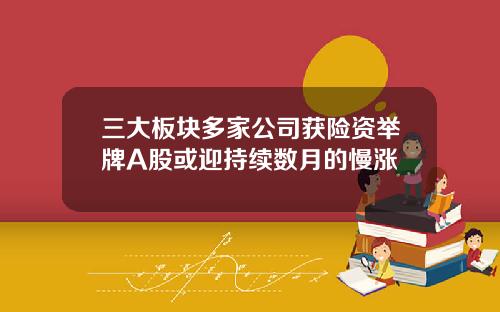 三大板块多家公司获险资举牌A股或迎持续数月的慢涨