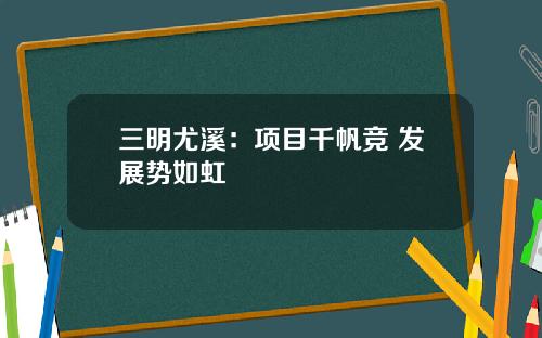三明尤溪：项目千帆竞 发展势如虹