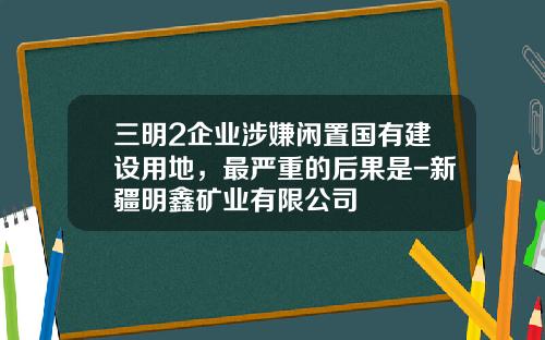三明2企业涉嫌闲置国有建设用地，最严重的后果是-新疆明鑫矿业有限公司