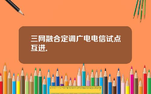 三网融合定调广电电信试点互进.