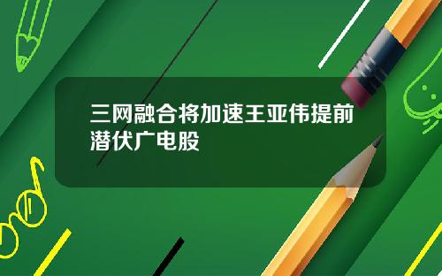 三网融合将加速王亚伟提前潜伏广电股