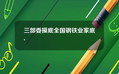 三部委摸底全国钢铁业家底.