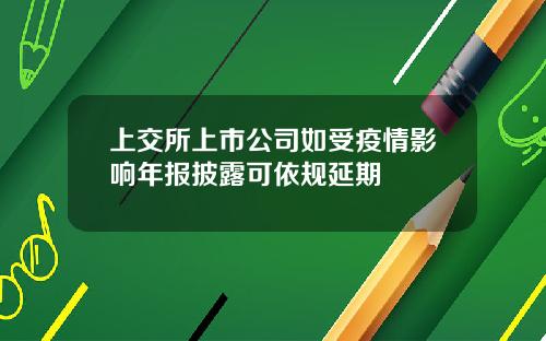 上交所上市公司如受疫情影响年报披露可依规延期