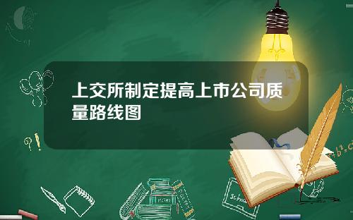 上交所制定提高上市公司质量路线图