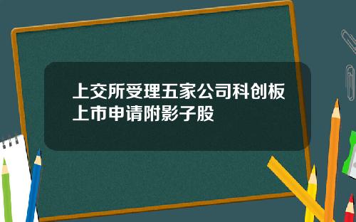 上交所受理五家公司科创板上市申请附影子股