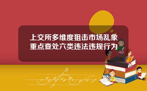 上交所多维度狙击市场乱象重点查处六类违法违规行为