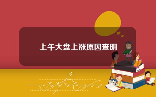 上午大盘上涨原因查明