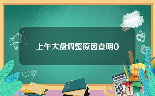 上午大盘调整原因查明0