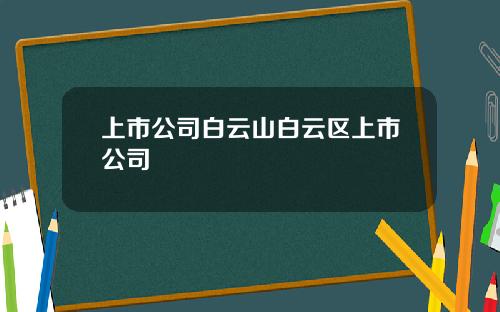 上市公司白云山白云区上市公司