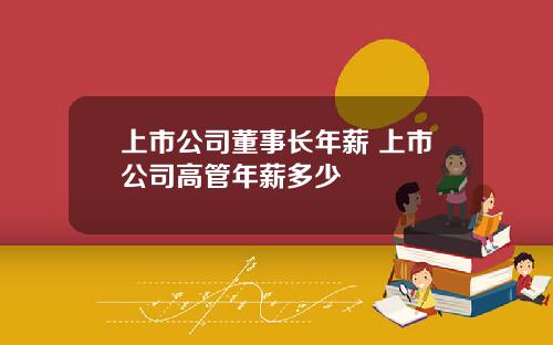 上市公司董事长年薪 上市公司高管年薪多少
