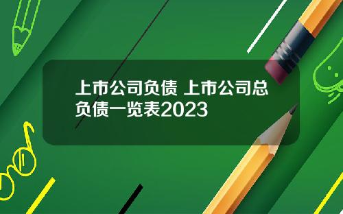 上市公司负债 上市公司总负债一览表2023