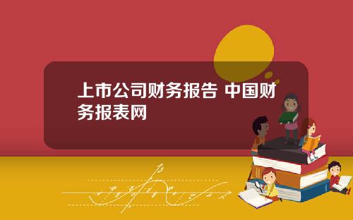 上市公司财务报告 中国财务报表网