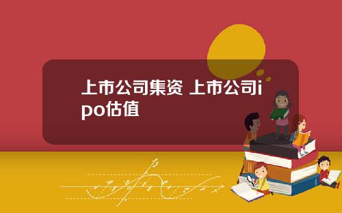 上市公司集资 上市公司ipo估值