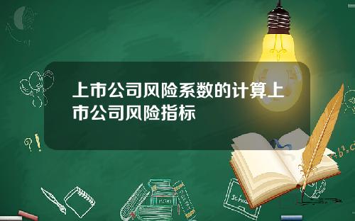 上市公司风险系数的计算上市公司风险指标