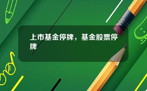 上市基金停牌，基金股票停牌