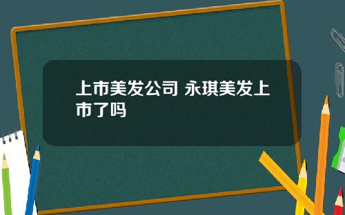 上市美发公司 永琪美发上市了吗