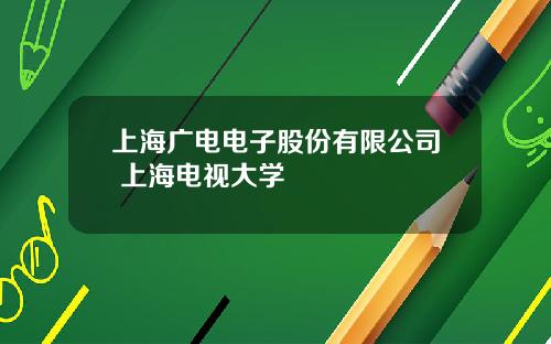 上海广电电子股份有限公司 上海电视大学