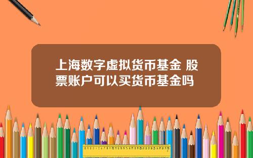 上海数字虚拟货币基金 股票账户可以买货币基金吗