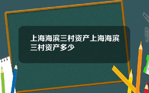 上海海滨三村资产上海海滨三村资产多少