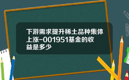 下游需求提升稀土品种集体上涨-001951基金的收益是多少