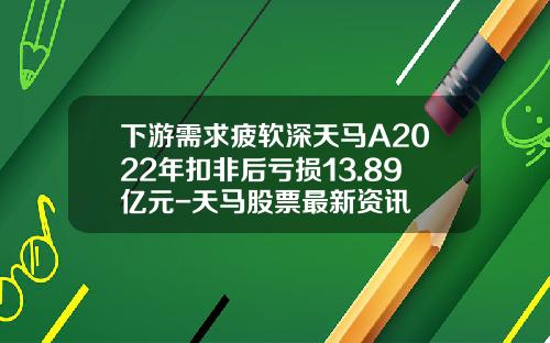 下游需求疲软深天马A2022年扣非后亏损13.89亿元-天马股票最新资讯