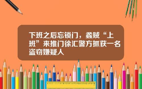 下班之后忘锁门，蟊贼“上班”来推门徐汇警方抓获一名盗窃嫌疑人