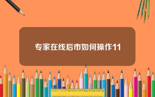 专家在线后市如何操作11