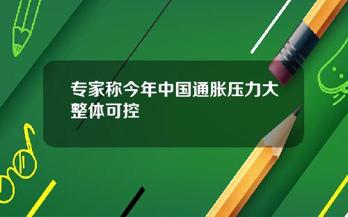 专家称今年中国通胀压力大整体可控