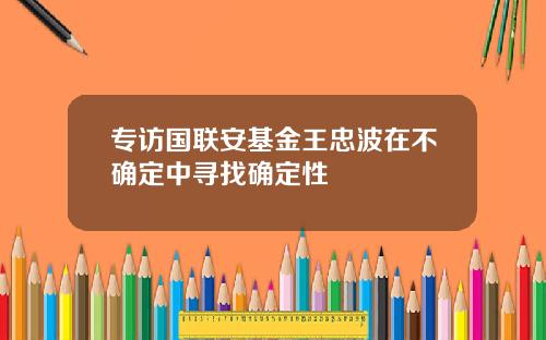 专访国联安基金王忠波在不确定中寻找确定性