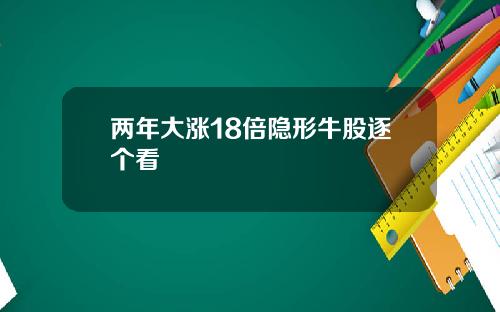 两年大涨18倍隐形牛股逐个看