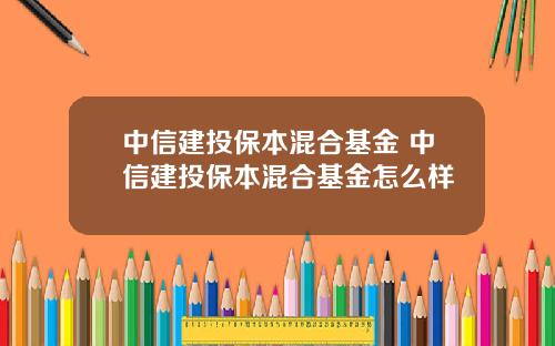 中信建投保本混合基金 中信建投保本混合基金怎么样