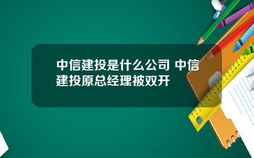 中信建投是什么公司 中信建投原总经理被双开