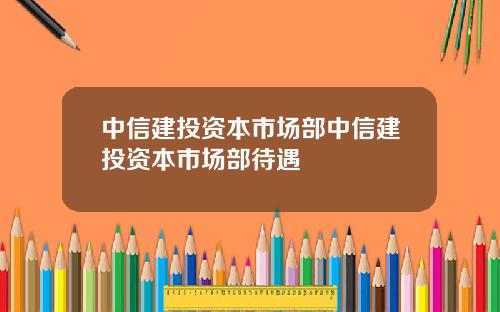 中信建投资本市场部中信建投资本市场部待遇