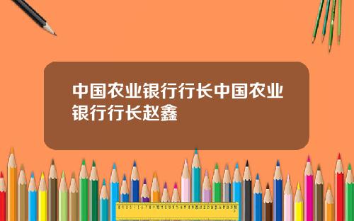 中国农业银行行长中国农业银行行长赵鑫