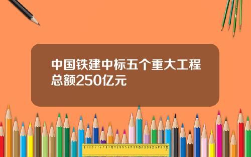 中国铁建中标五个重大工程总额250亿元