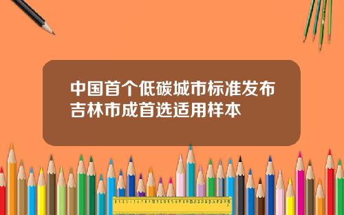 中国首个低碳城市标准发布吉林市成首选适用样本
