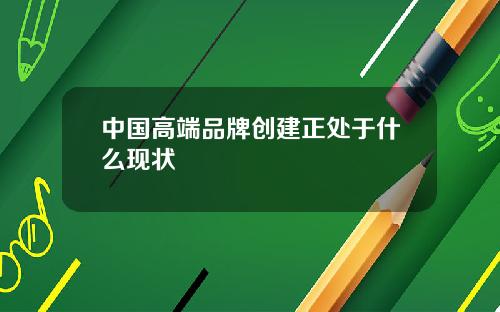中国高端品牌创建正处于什么现状